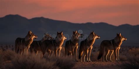 pack of coyotes howling